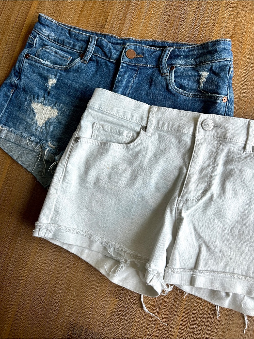 2 Pair of Cutoff Denim Shorts, size 27. EUC